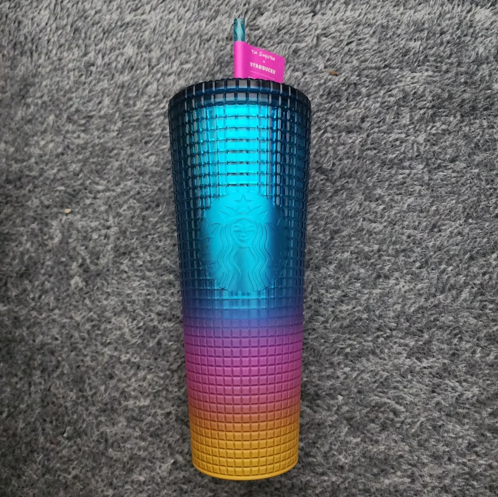 Starbucks Tim Singleton Rainbow Grid Texture Ombre Tumbler Pride